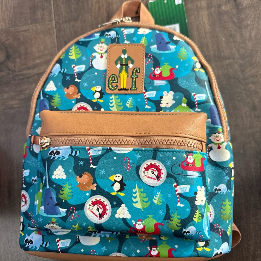 NWT Bioworld Blue Unisex Buddy the Elf Christmas Mini Backpack Will Ferrell